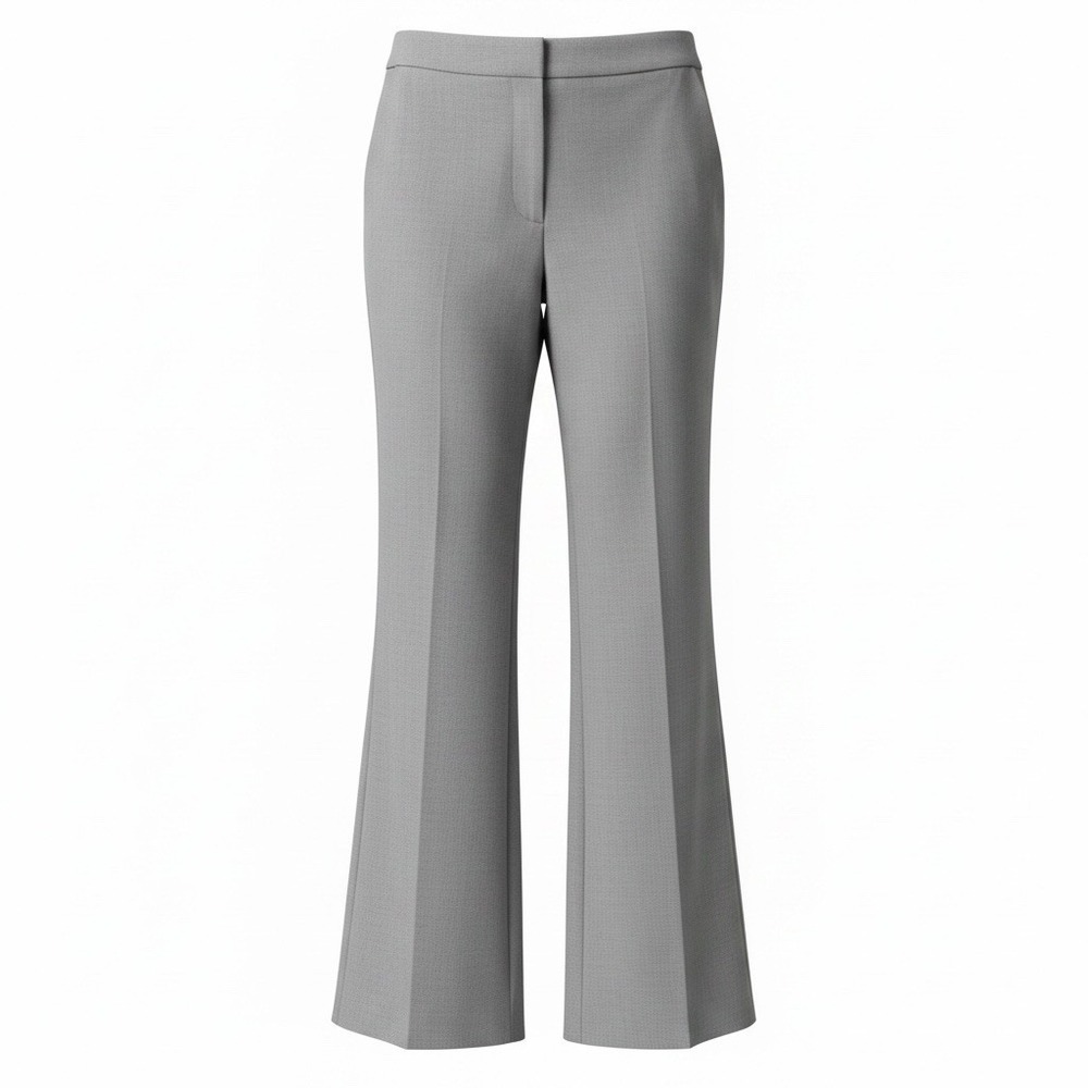 Apostrophe Rosa Dress Pants Womens 4 Gray Windowpane Flat Front Flared Stretch